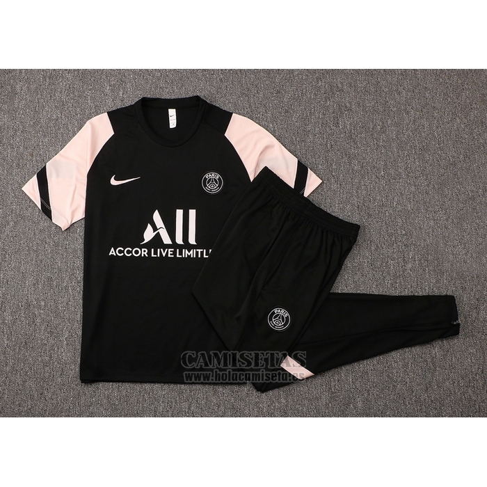Chandal del Paris Saint-Germain Manga Corta 2021-2022 Negro y Rosa